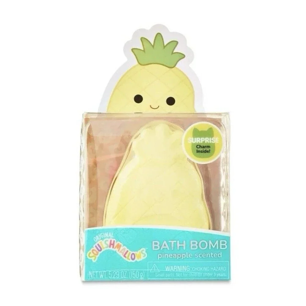 2x Squishmallows Bath Bomb - Pineapple Scented w/Surprise Charm Inside - 5.29 Oz
